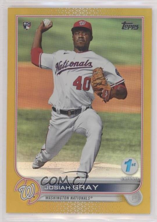 2022 Topps Series 1 1st Edition Gold Josiah Gray #43 Rookie RC 4z8