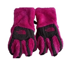 The North Face girls fleece gloves fuchsia/ black size medium