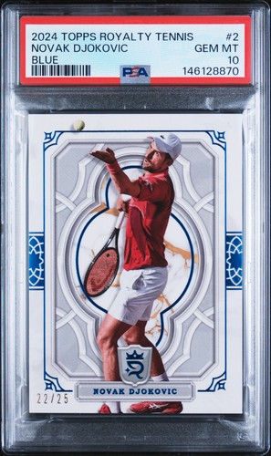 146128870 Novak Djokovic 2024 Topps Royalty Collection #2 Blue 22/25 PSA 10