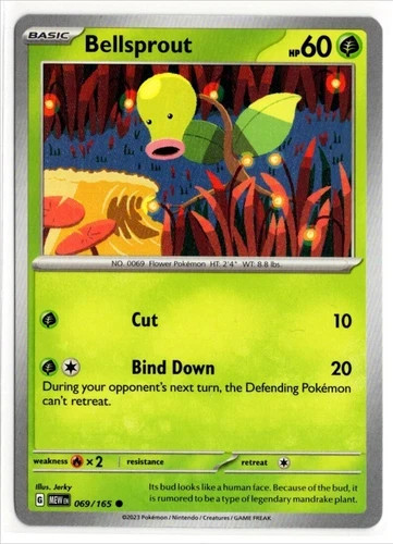 POKEMON BELLSPROUT 069/165 COMMON NM CARD SCARLET & VIOLET 151 NM CARD