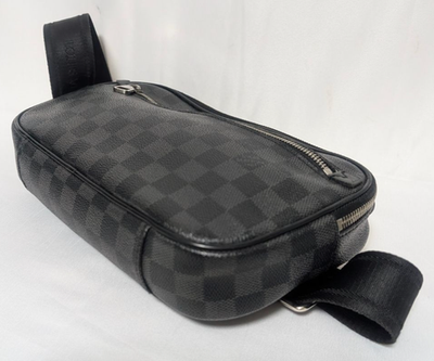 バッグ Damier Design Belt Horizontal Body Bag Louis Vuitton Ambler Belt Bag Damier Graphite Canvas for sale