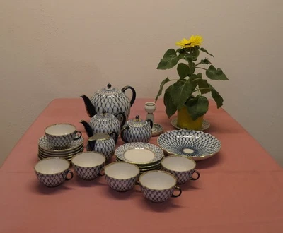 Lomonosov Porzellan Service Kobaltnetz 24-tlg - Bild 1 von 2