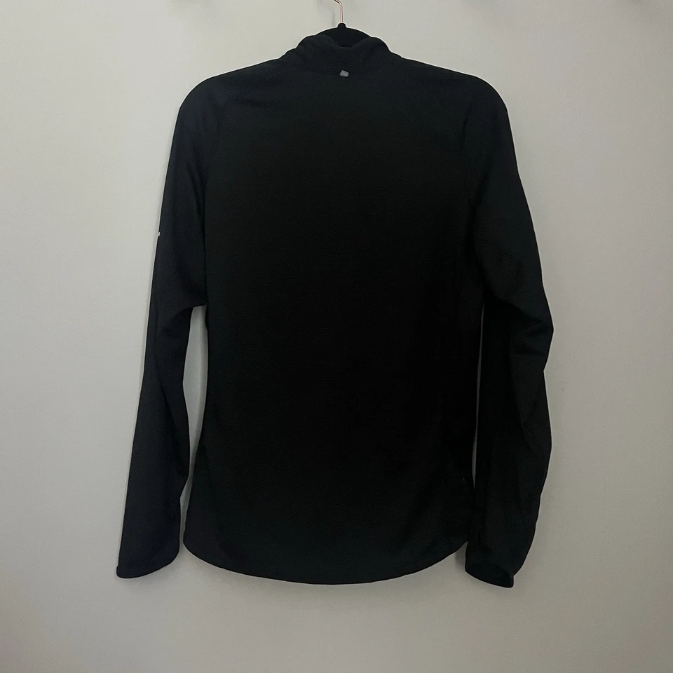 Camiseta deportiva Nike Quarter Zip Dri-Fit para mujer mediana negra manga larga Foto 3 de 4