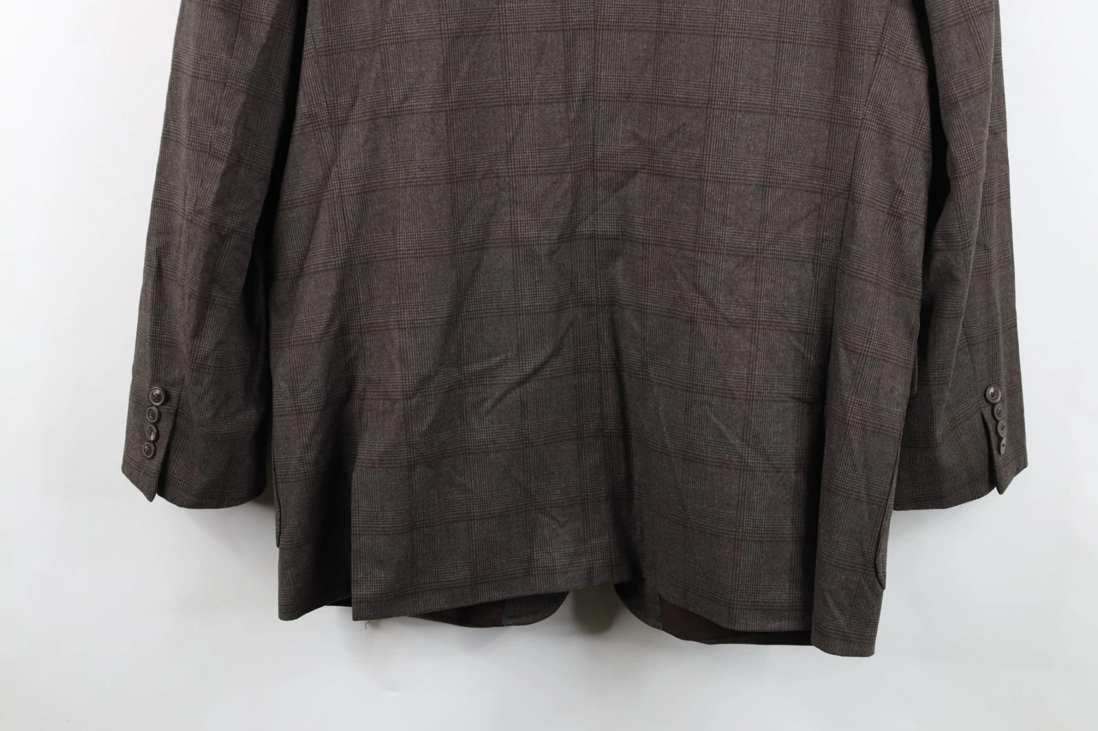 Johnston & Murphy Mens XL 3 Button Suit Coat Blazer Jacket Coat Brown Plaid image 20