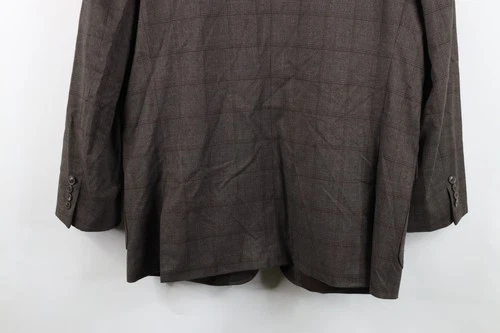 Johnston & Murphy Mens XL 3 Button Suit Coat Blazer Jacket Coat Brown Plaid image 20