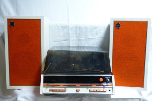 Bogen BC460 Stereo w/ Garrard 3500 Tangerine Record Player + LS20 Speakers RARE!