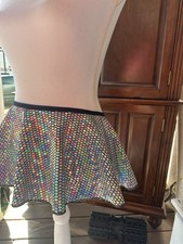 Freedom Rave Wear Festival Outfit Skirt, Shimmer Sparkle Size M, Holographic