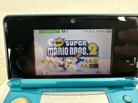 Nintendo 3DS Handheld Console Aqua Blue CTR-001 (USA) W/Charger & Game Tested