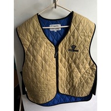 TechNiche Quilted Evaporative Cooling Vest Tan Blue XXL Mens Full Zip Safety