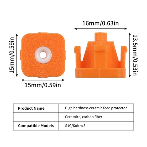 4Pcs/set Ceramic Guard Adapter Feed Protector Replacement For S1C 3D Printer - Picture 8 of 8