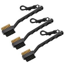 3pcs Golf Club Brush Double Sided Dust Cleaning Groove Cleaner with Clip Black