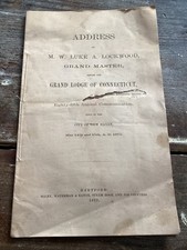 Grand Lodge of Connecticut Masonic internal organization annual address 1873