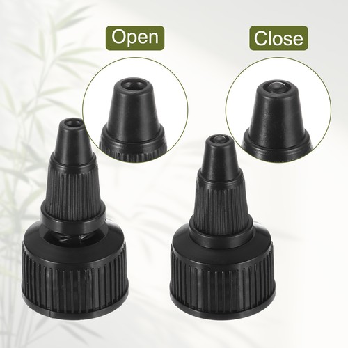 24 Pcs Twist Top Caps, 20/410 Plastic Squeeze Bottle for Glue Dispensing(Black) - Picture 4 of 7