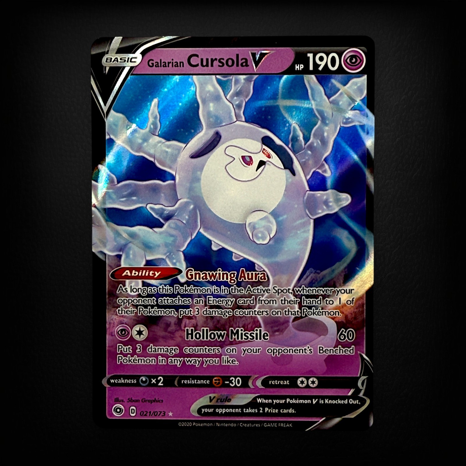 Pokemon TCG Champion's Path Galarian Cursola V #21/73 Ultra Rare NM