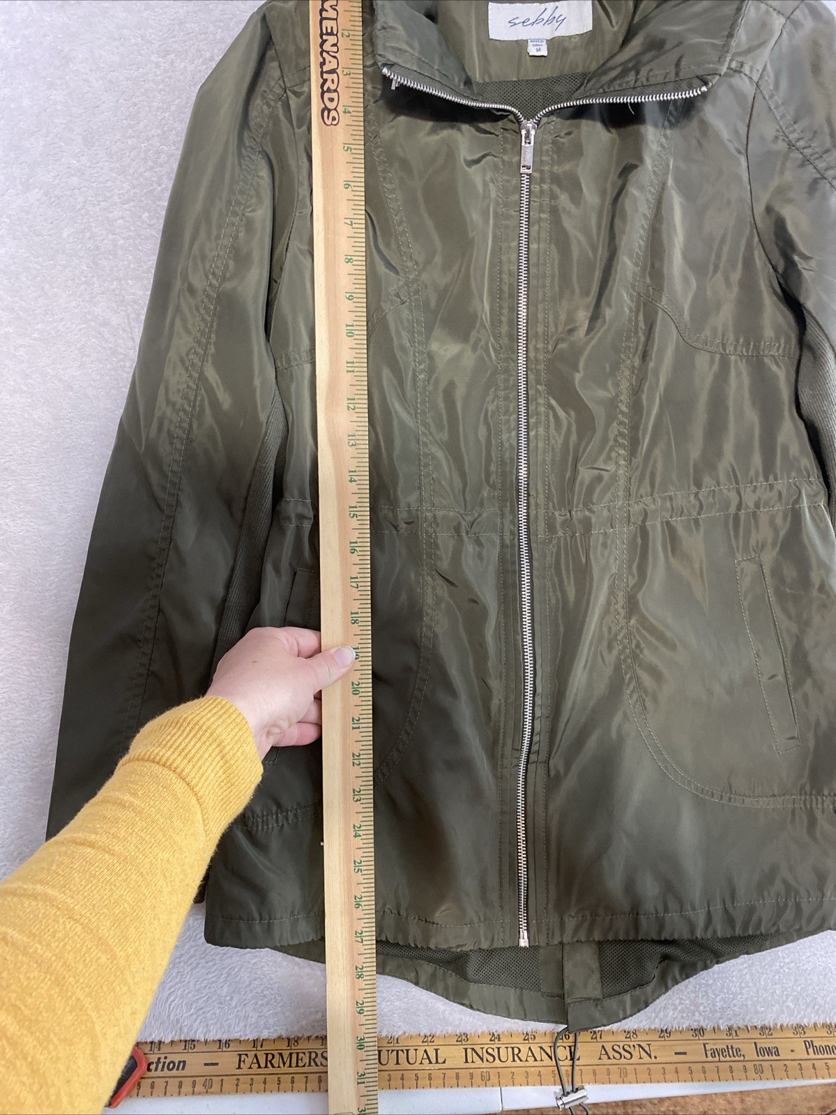 Sebby Collection Raincoat Jacket Soft-Shell Green… - image 6