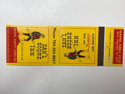 AX239 Matchbook Cover Dan'l Boon Inn, Boone North Carolina NC