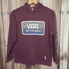 VANS Off The Wall Pullover Hoodie Youth Size Large 12-14 Burgundy
