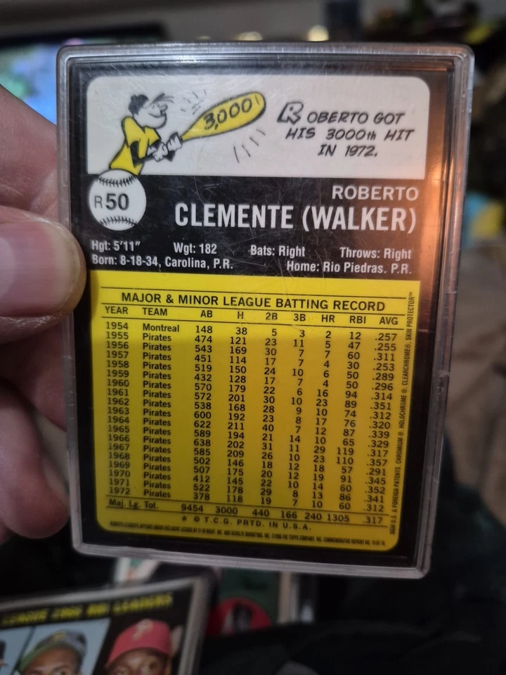 Refractor 1998 1973 con reproducción protectora #R50 Roberto Clementine Topps Foto 3 de 4