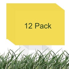 Blank Yard Signs, 18"x12" Corrugated Plastic Sheet, Yellow Lawn Signs, 12 Pack