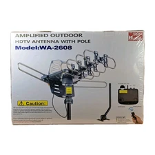 PBD WA-2608 Amplified Outdoor HDTV Antenna Pole 360° Motorized Remote 4K 1080p