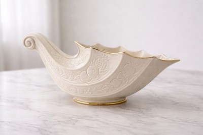 Lenox Vintage 1989 Fruits of Life Cornucopia Ivory China Centerpiece USA