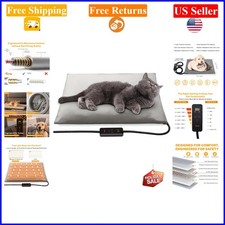 Small Pet Heating Pad 18x16in, Adjustable Temp, Waterproof, Chew-Resistant