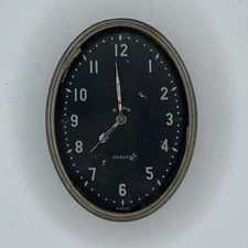 Vintage Jaeger 8 Day Auto Car Clock Packard Black Dial Swiss - FOR PARTS/REPAIR