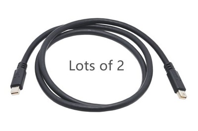2PCS 1M/3FT Mini DisplayPort Cable Male/M 32 AWG for PC MAC 4K 3D Thunderbolt