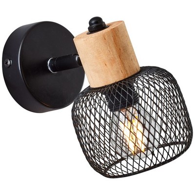 Brilliant /76 Giada Wandspot schwarz/holz Metall/Holz E14