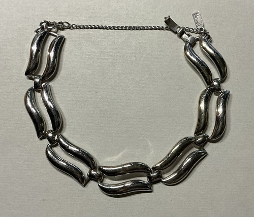 Monet Signed Vintage Silver Bracelet RARE FIND!!! (See All Photos)