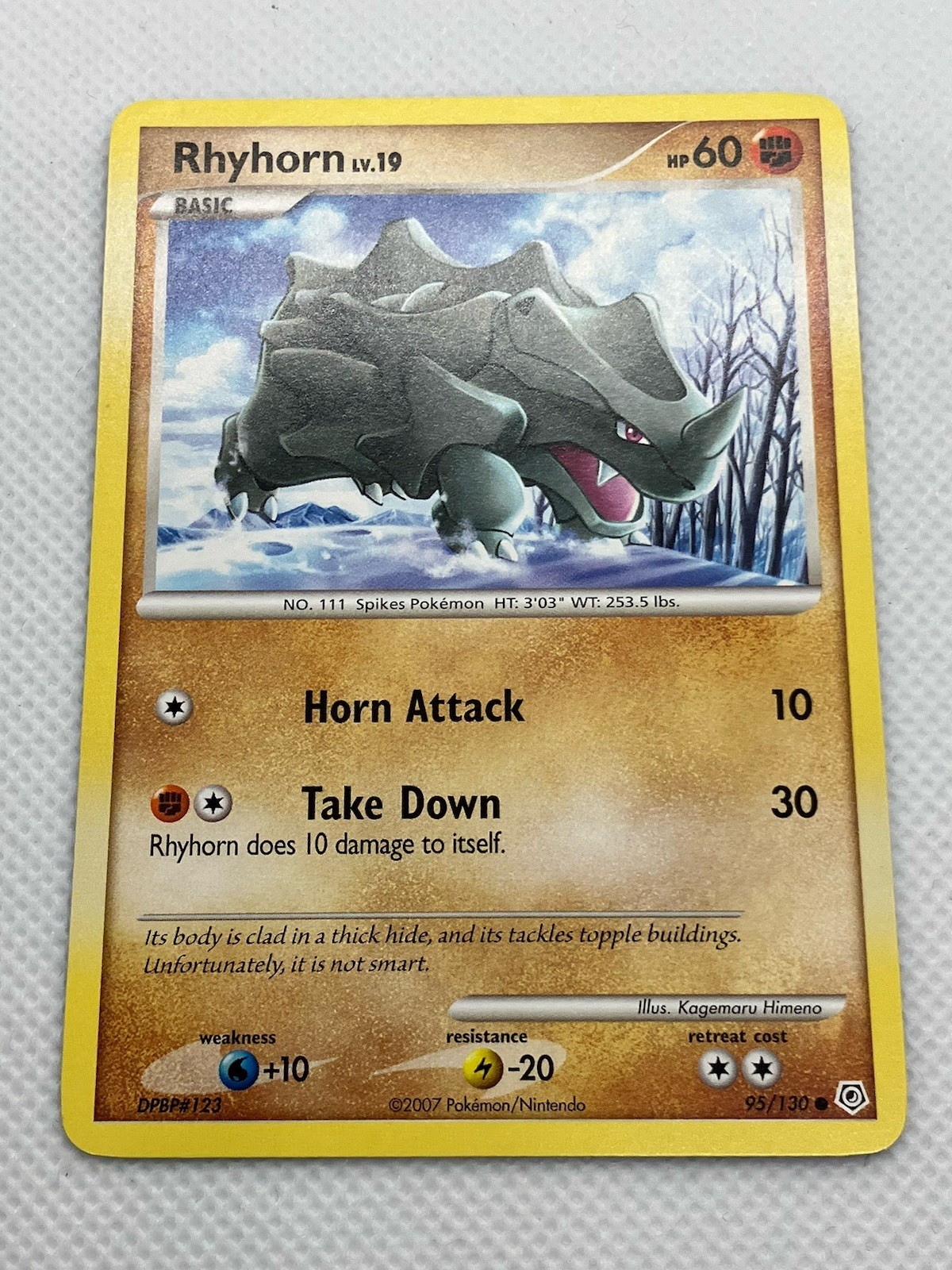 Pokemon Diamond and Pearl Rhyhorn #95/130 LP Common