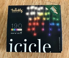 Twinkly App Control Icicle Light with 190 Multicolor RGB LED Lights
