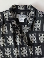 Vintage Carbonell Cigar Room Blazer Casino Jacket Silver Queen Card Game Small