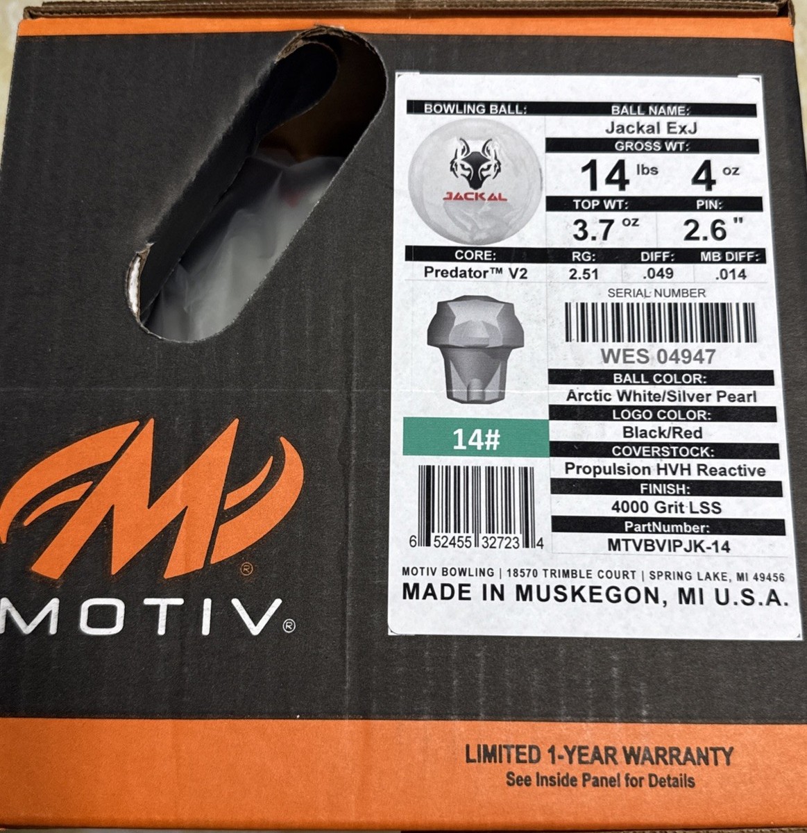 14lb Motiv Jackal EXJ Bowling Ball NIB! | eBay