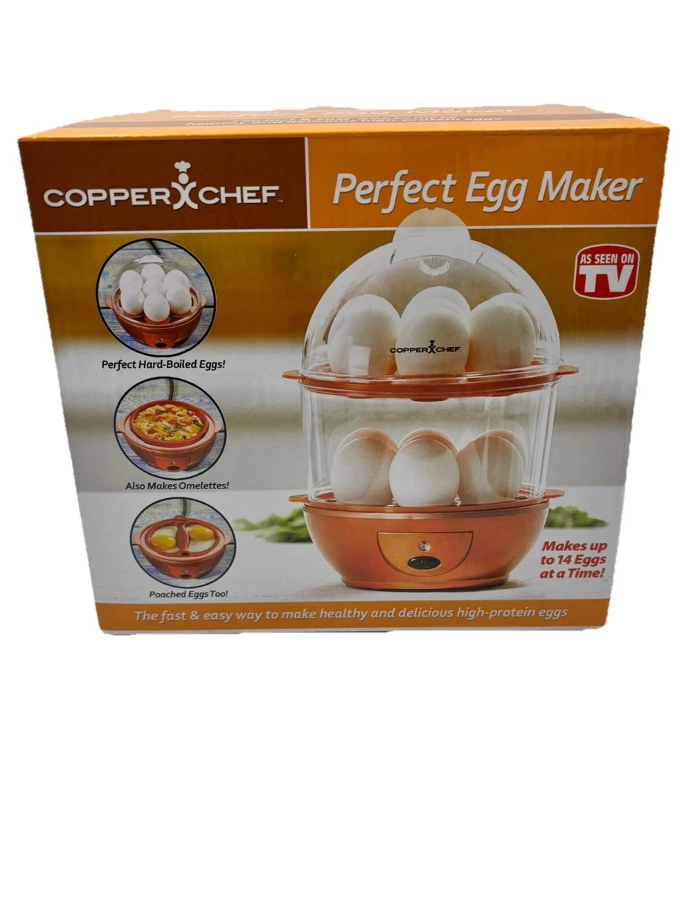 Copper Chef Perfect Egg Maker ZDQ-206 14 Egg Cooker Poacher Omelet Maker
Opens in a new window or ta