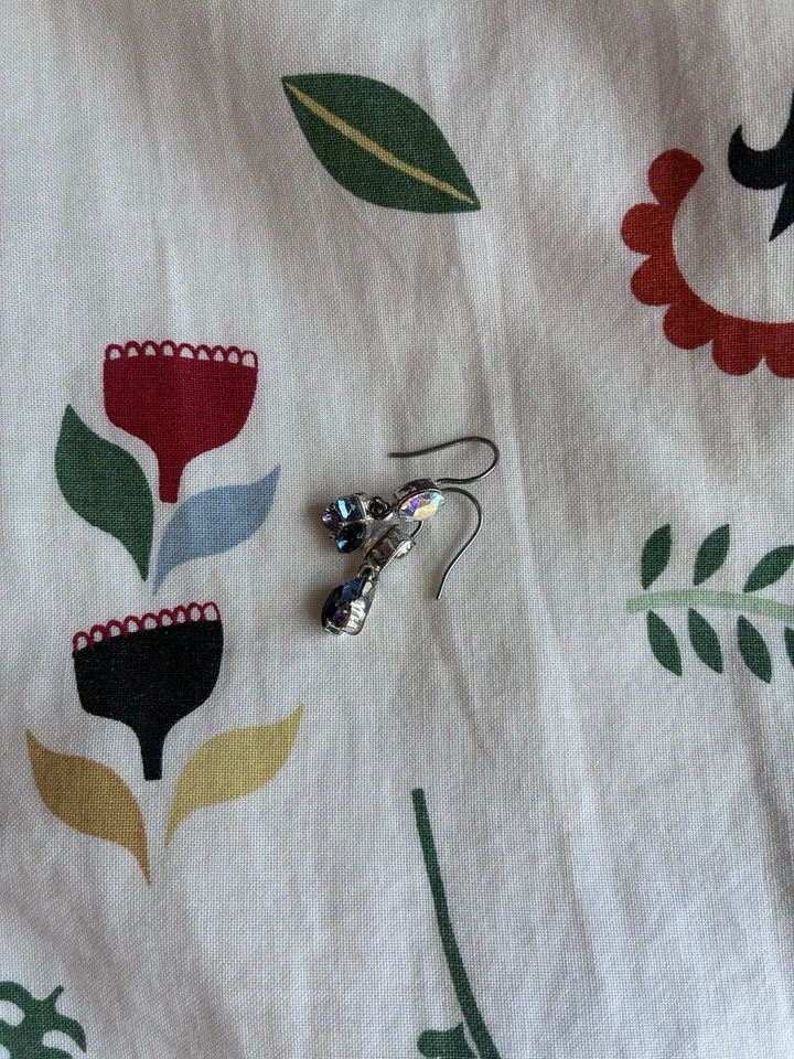 Silver Multi-Color Gemstone Dangle Earrings - Image 4 of 4