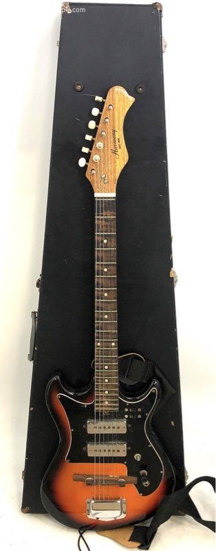 Harmony H802 Vintage Electric Guitar 6-String Sunburst with Hard Case