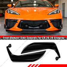 For Chevrolet C8 20-26 Stingray Gloss Black Front Bumper Side Canards Splitter For Chevrolet C8 20-26 Stingray Gloss Black Front Bumper Side Canards Splitter