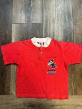 VINTAGE DISNEY MICKEY  CO. EMBROIDERED SHORT SLEEVE TODDLER PocketSHIRT SIZE 7