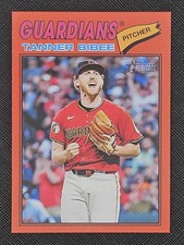 2026 Topps Heritage Tanner Bibee #74 Red Border - Cleveland Guardians