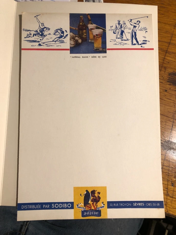 porte menu et menu VIERGE BIERE imperial hawk lorraine SODIBO vintage - Photo 4/4