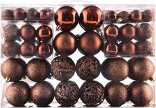 100PCS Brown Shatterproof Christmas Tree Ball Ornament Set