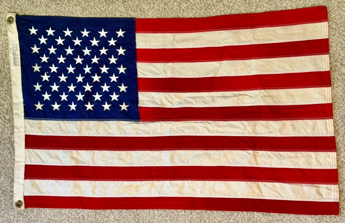 特大！BIG アメリカヴィンテージ星条旗cottonフラッグ　USAアンティーク Cotton Flag In Collectible Us Country Flags for sale | eBay