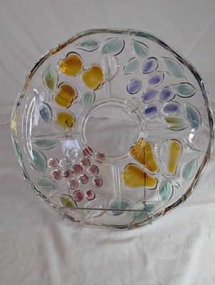 Mikasa Large Divided Fruit Serving Dish Glass