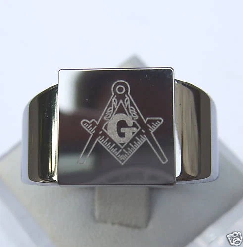 MASONIC FREIMAURER RING WOLFRAM/TUNGSTEN TITAN HART - Bild 1 von 1