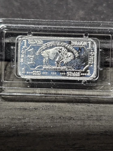 1 Gram Silver Art Bar " Buffalo $" Encapsulated