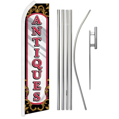 Antiques (Mirror) Swooper Flutter Feather Advertising Flag Kit Thrift Store