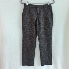Banana Republic Black Damask Avery Fit Mid Rise Pants Size 2p EUC