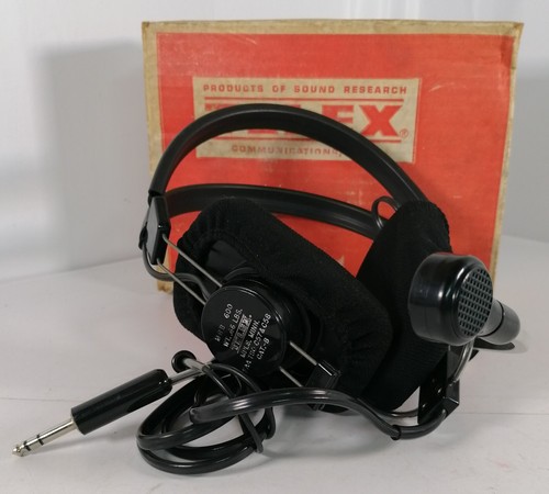 Cuffie auricolari vintage modello Telex MRB 600 pilota microfono - con scatola - Foto 2 di 13