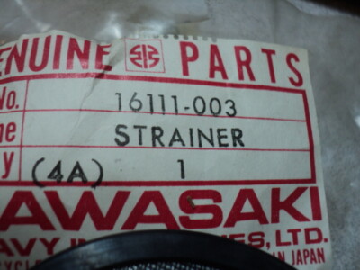 1974-2012 KAWASAKI KZ EX ZX ZL ZG ZR OIL STRAINER NOS OEM 16111 1974-2012 KAWASAKI KZ EX ZX ZL ZG ZR OIL STRAINER NOS OEM 16111